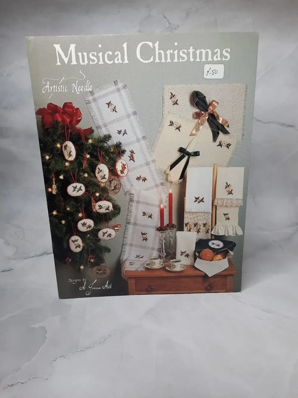 1989 Artistic Needle Cross Stitch Leaflet Musical Christmas Ornaments